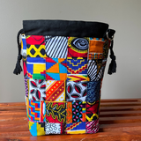 Drawstring Patchwork Project Bag for Knitting - African Fabric | Thrifty Upenyu