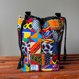 Drawstring Patchwork Project Bag for Knitting - African Fabric | Thrifty Upenyu