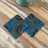 shweshwe african fabric coasters