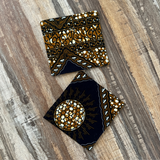 brown african fabric coasters