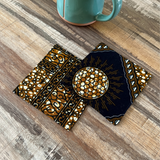 brown fabric coasters