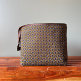 brown sock project bag