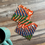 orange ankara coasters