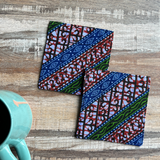 striped ankara coasters