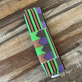 green kente reusable utensil pouch