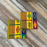green yellow kente coasters