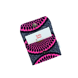 pink business card holder