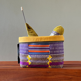 purple yellow project bag
