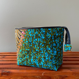 teal knitting project bag