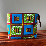 turquoise zippered knitting project bag