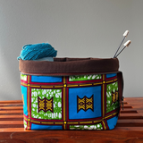 turquoise zippered knitting bag