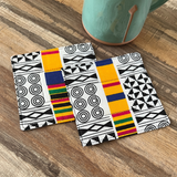 white kente coasters