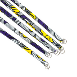 purple floral lanyard