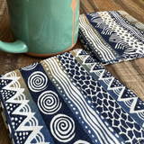 blue cloth coaster
