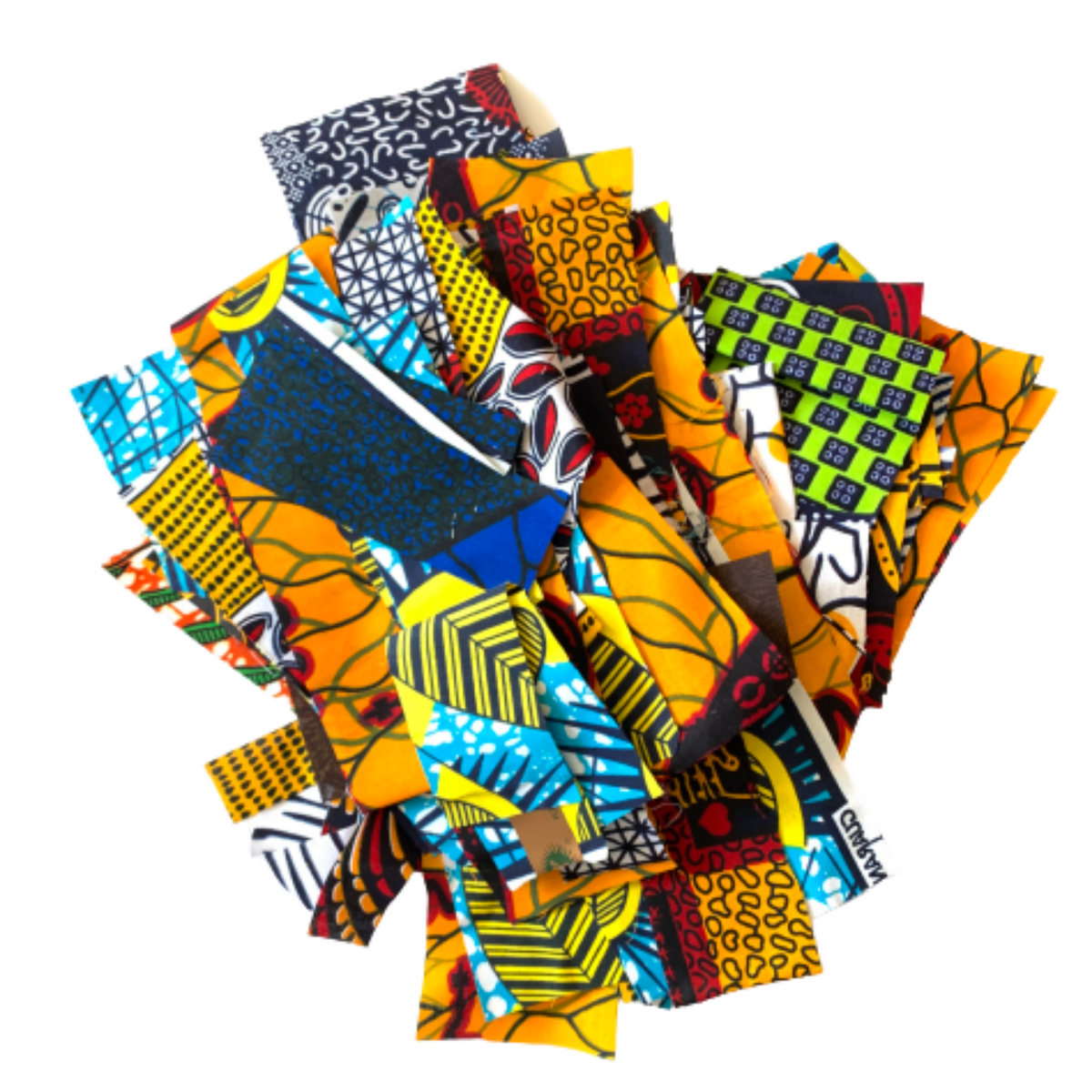 African Fabric Bundle, Ankara Fabric Scrap Pack, Small Scrap