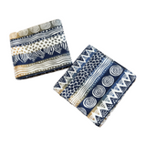 blue fabric coaster