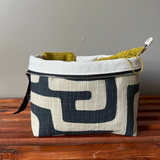 kuba print travel knitting bag