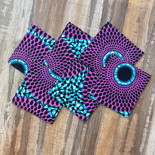 purple african coaster set