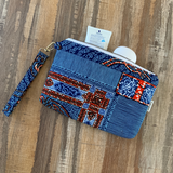 Blue African Zipper Wristlet | Thrifty Upenyu