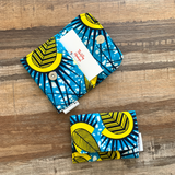 business card wallet vlue yellow fabric