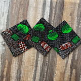 green and brown coasters