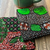 green and brown coasters