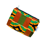 block kente zipper pouch bag