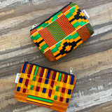 Kente pouches side by side