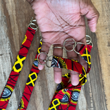 lanyard for keys red fabric