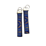shweshwe keychains blue yellow