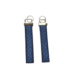 shweshwe keychains navy white
