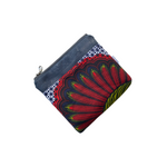 peacock african fabric pouch