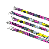 pink floral lanyard