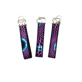 purple blue african fabric keychain