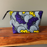purple floral crochet project bag