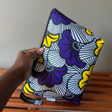 purple floral project bag for knitting