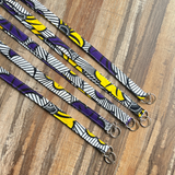 purple floral teacher lanyard