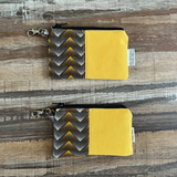 small coin pouch yellow canvas
