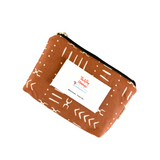 small zipper pouch with card to show size