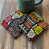 tribal cloth coasters