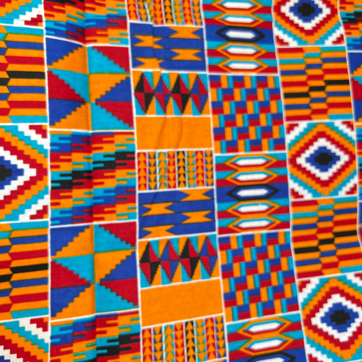 Green Kente African Fabric by the Yard Colorful Ankara Print 