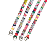 white kente teacher lanyard