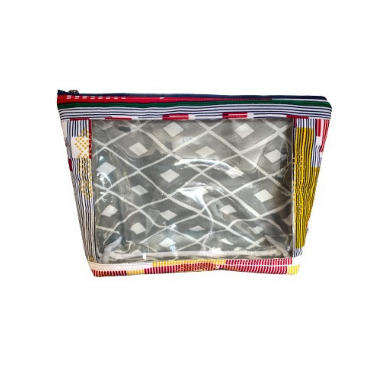 WIP Project Bag with Vinyl Window African Fabric Thrifty Upenyu