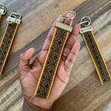 yellow shweshwe key fob