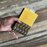 zip coin purse yellow canvas