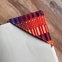 blue red fabric bookmark