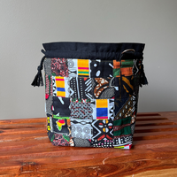 drawstring patchwork bag