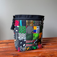 african patchwork drawsting bag
