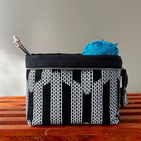 black zippered knitting bag 