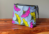 pink white floral project bag